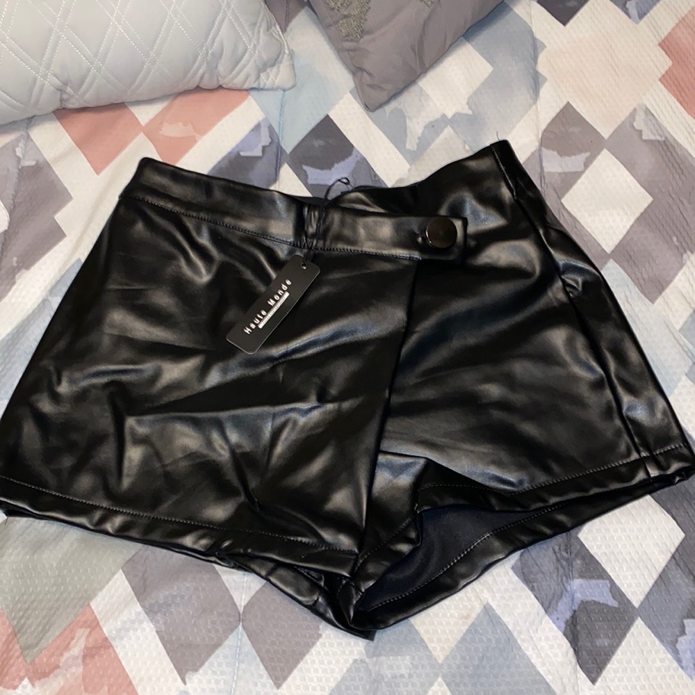 Faux Leather Skort